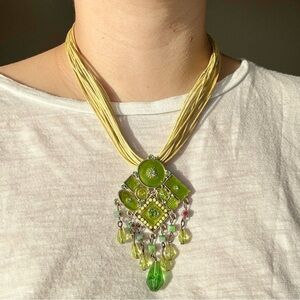 Multi Strand Necklace Funky Retro Y2K 00s Dangle Pendant